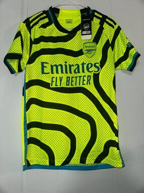 Arsenal Kids' Emirates Fly Better Neon Yellow & Black Third Jersey & Shorts SAKA